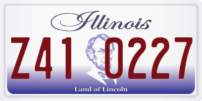 IL license plate Z410227