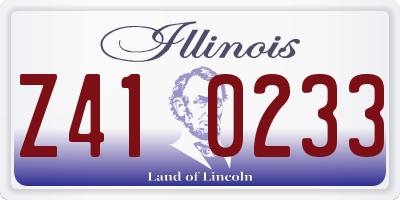 IL license plate Z410233