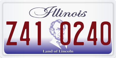 IL license plate Z410240