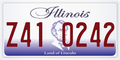 IL license plate Z410242