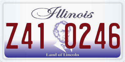 IL license plate Z410246