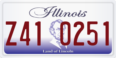 IL license plate Z410251