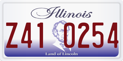 IL license plate Z410254