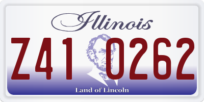 IL license plate Z410262