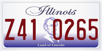 IL license plate Z410265