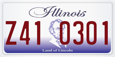 IL license plate Z410301