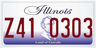 IL license plate Z410303
