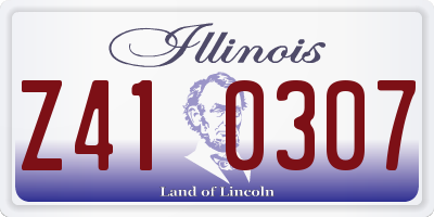 IL license plate Z410307