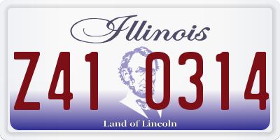IL license plate Z410314