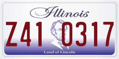 IL license plate Z410317