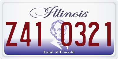 IL license plate Z410321