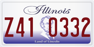 IL license plate Z410332