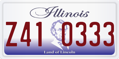 IL license plate Z410333