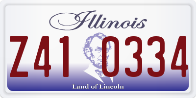 IL license plate Z410334