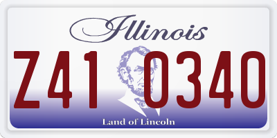 IL license plate Z410340