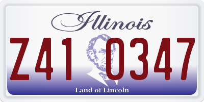 IL license plate Z410347