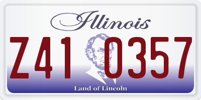 IL license plate Z410357