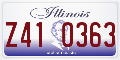 IL license plate Z410363