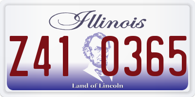 IL license plate Z410365