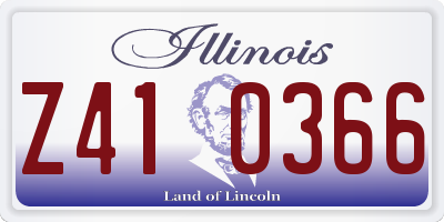 IL license plate Z410366
