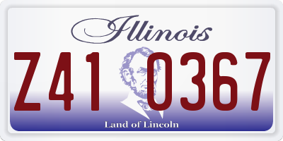 IL license plate Z410367