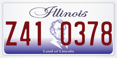 IL license plate Z410378