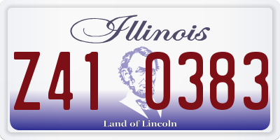 IL license plate Z410383