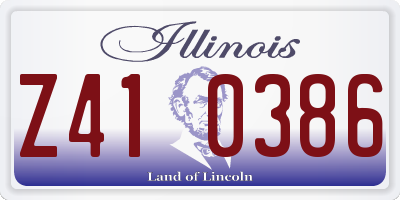 IL license plate Z410386