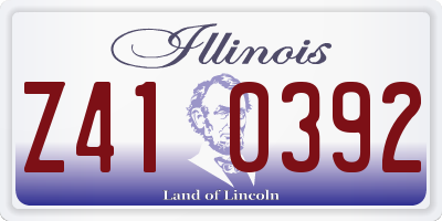 IL license plate Z410392