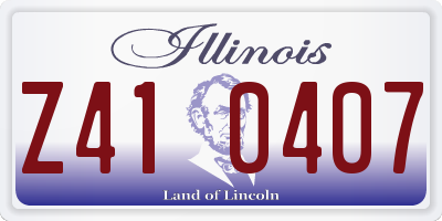 IL license plate Z410407