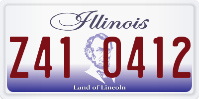 IL license plate Z410412