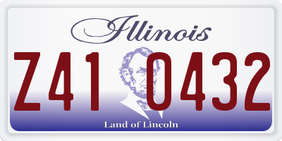 IL license plate Z410432