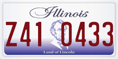 IL license plate Z410433
