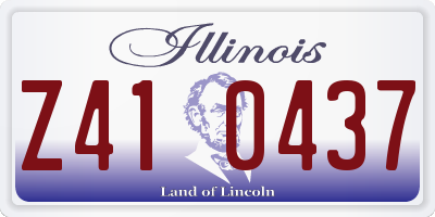 IL license plate Z410437