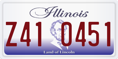 IL license plate Z410451