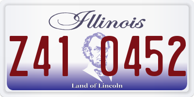 IL license plate Z410452