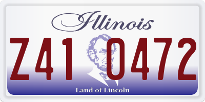 IL license plate Z410472
