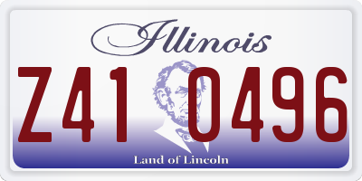 IL license plate Z410496