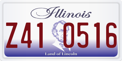 IL license plate Z410516