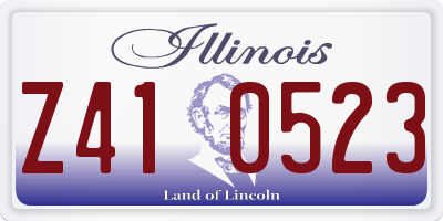 IL license plate Z410523