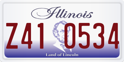 IL license plate Z410534