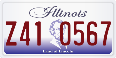 IL license plate Z410567