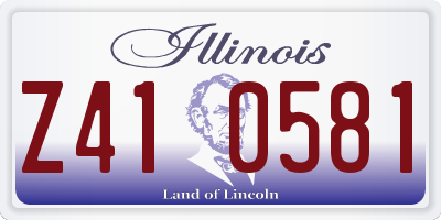 IL license plate Z410581