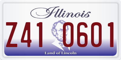 IL license plate Z410601