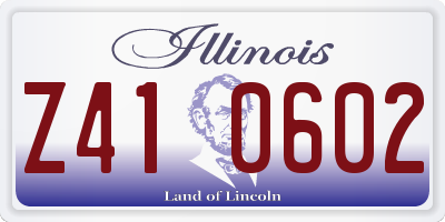 IL license plate Z410602
