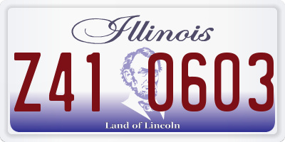 IL license plate Z410603