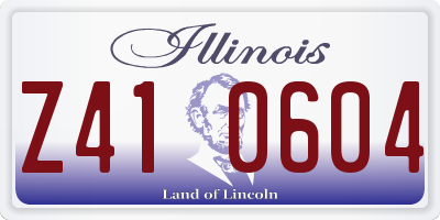 IL license plate Z410604