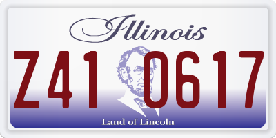 IL license plate Z410617