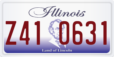 IL license plate Z410631