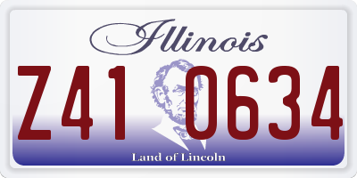 IL license plate Z410634